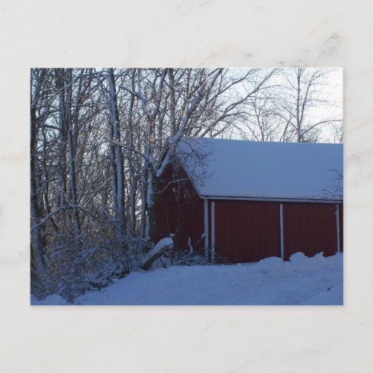 winterschuur briefkaart (Voorkant)