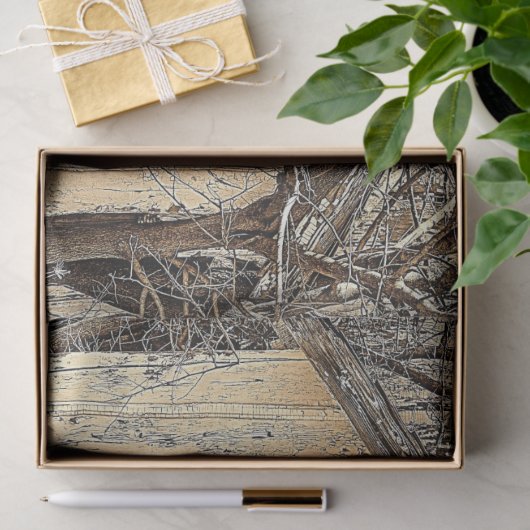 winterschuur en ontkoppeling van bomen tissuepapier (Geschenk)