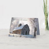 Winterschuur in Sneeuwvlokken Verjaardag Kaart (Voorkant)