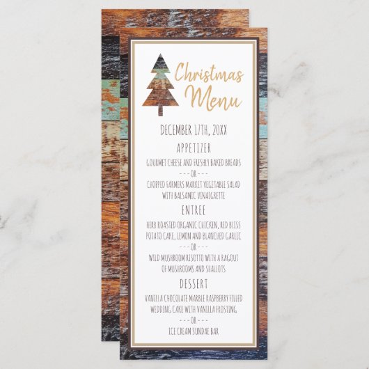 Winterschuur, Kerstmenu Menu (Voorkant / Achterkant)