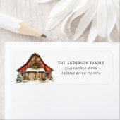 Winterschuur Kerstmis Etiket (Insitu)