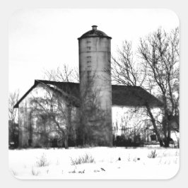winterschuur vierkante sticker