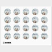Winterscript Vrolijk kerstgrenen kegel bloemig Ronde Sticker (Vel)