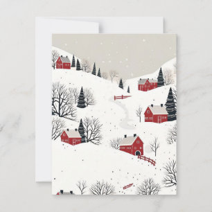winterse acrylverf feestdagenkaart