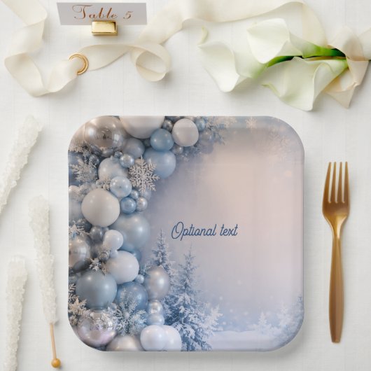 Winterse babyshower papieren bordje (Huwelijk)