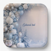 Winterse babyshower papieren bordje (Voorkant)