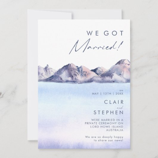 Winterse berg-uitwijdingsaankondiging kaart (Voorkant)