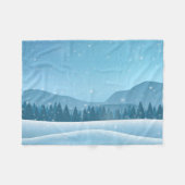 Winterse Besneeuwde Boslandschap Fleece Deken (Voorkant (Horizontaal))