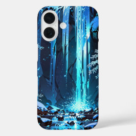 winterse bevroren waterval iPhone 16 hoesje