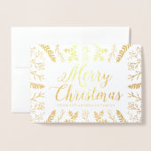 winterse bloei | Gouden Folie Vakantie Fotokaart Folie Kaarten (Voorkant met envelop)