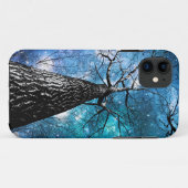 Winterse Bomen Turquoise Teal Sterrenstelsels Case-Mate iPhone Case (Achterkant (horizontaal))