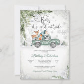 Winterse Bos Baby Shower Uitnodiging (Voorkant)