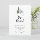 winterse bos bruiloft herhaling uitnodiging (Staand voorkant)