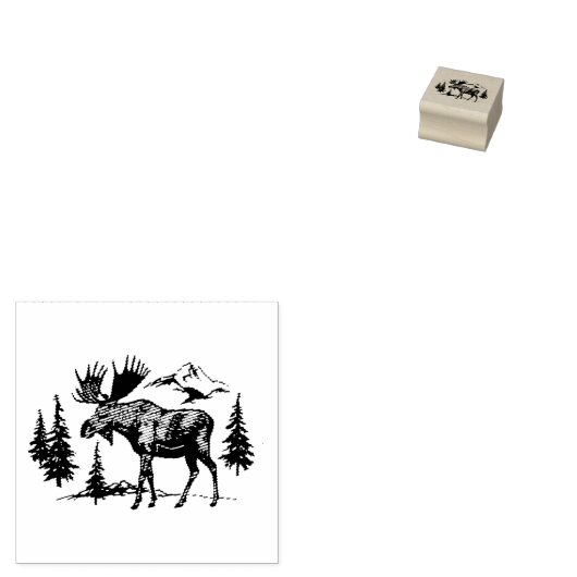 Winterse bosland eland rubberstempel (Gestempeld)