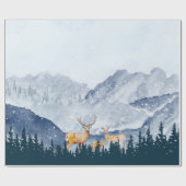 Winterse boslandschap, bosrendieren cadeaupapier (Vlak)