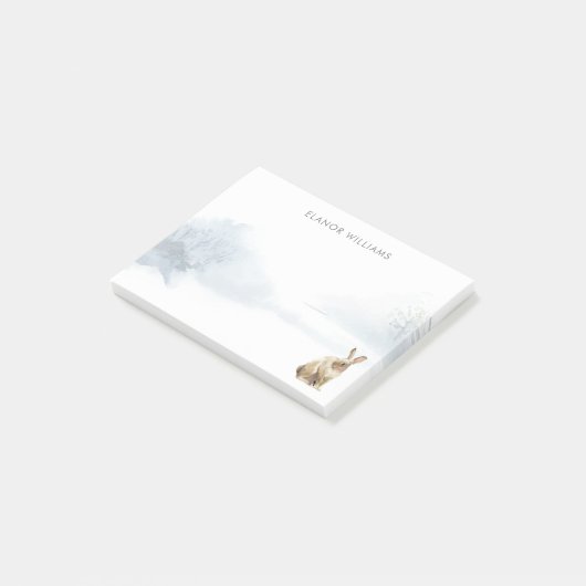 Winterse Boslandschap Sneeuw Haas Post-it® Notes (Schuin)