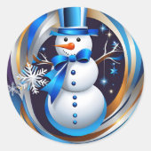 winterse bui ronde sticker (Voorkant)