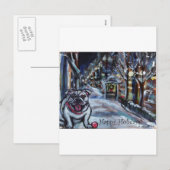 Winterse Bulldog-kerstscène Feestdagenkaart (Voorkant / Achterkant)