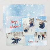Winterse Collage Kerstkaart Kaart (Voorkant / Achterkant)