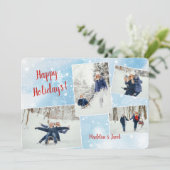 Winterse Collage Kerstkaart Kaart (Staand voorkant)