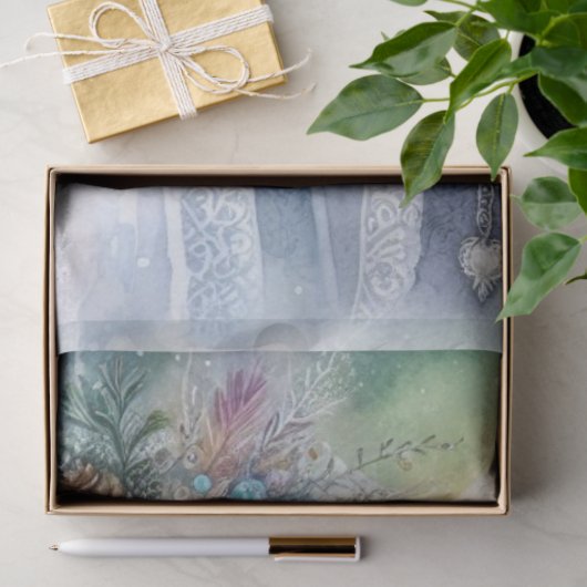 Winterse Dageraad  Bosgodin en Uil Tissuepapier (Geschenk)