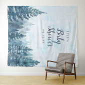 Winterse dennenbos baby shower foto prop wandkleed (In Situ (horizontaal))
