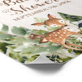 Winterse Dieren Bos Witte Bloem Welkom Bord Poster (Hoek)