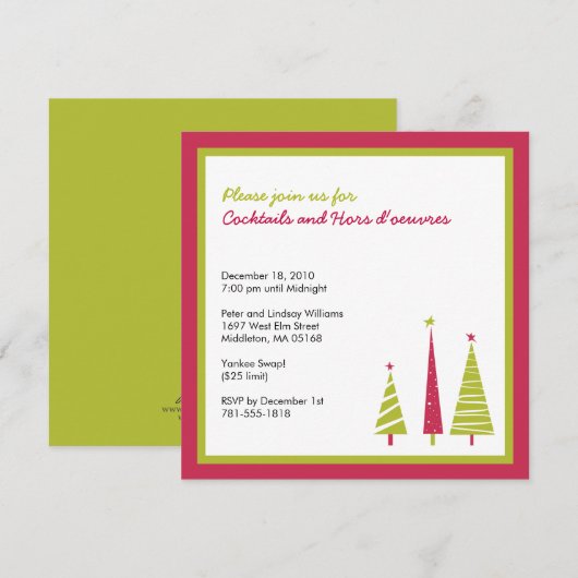 Winterse feestbomen | Vakantie Kaart (Voorkant / Achterkant)