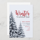 Winterse feestelijke uitnodiging (Voorkant / Achterkant)