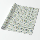 Winterse Groene Kerstboom Cadeau Cadeaupapier (Uitgerold)