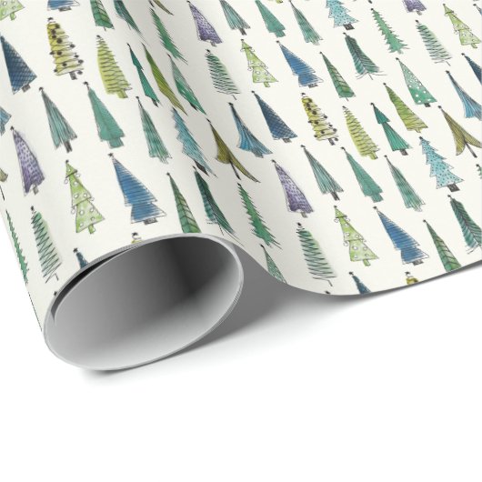 Winterse Groene Kerstboom Cadeau Cadeaupapier (Rol Hoek)