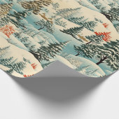  winterse haven Sneeuwlandschap Cadeaupapier (Hoek)