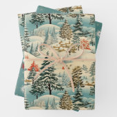 winterse haven Sneeuwlandschap Inpakpapier Vel (In situ)