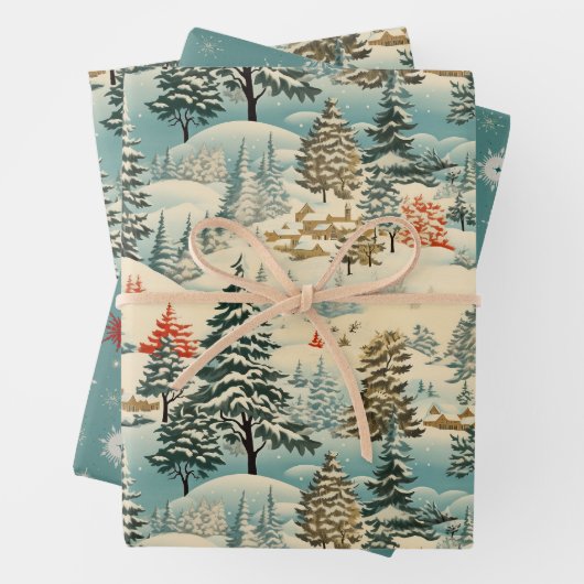  winterse haven Sneeuwlandschap Inpakpapier Vel (In situ)