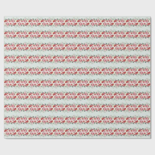 Winterse kerst bloemenwandtapijt elegante Vakantie Cadeaupapier (Vlak)