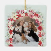 Winterse kerst feestdagen 2 foto 1e kerst keramisch ornament (Achterkant)