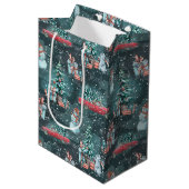 Winterse Kerst Sfeer Medium Cadeauzakje (Voorkant Gekanteld)