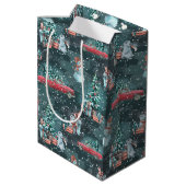 Winterse Kerst Sfeer Medium Cadeauzakje (Achterkant Gekanteld)