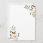 Winterse Kerst Witte Bloem Verjaardag 30e Dinner Kaart (Achterkant)