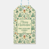 Winterse kerstbomen, cadeaus en Ornamenten Cadeaulabel (Voorkant)