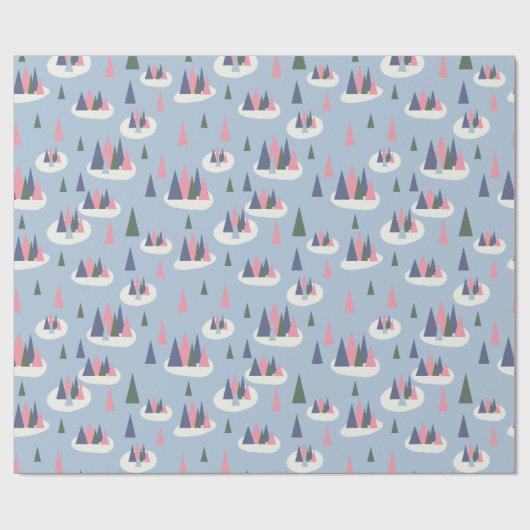 Winterse kerstboom cadeaupapier (Vlak)