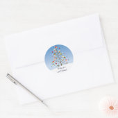 Winterse kerstboom van cupcakes ronde sticker (Envelop)