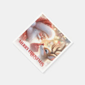 Winterse Kerstman Rudolph Kerstfeest Servetten (Hoek)