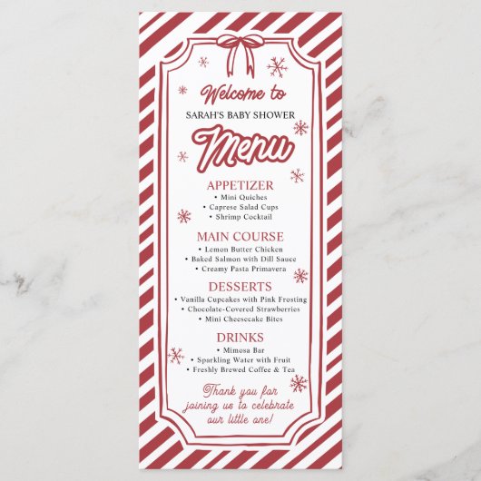 Winterse Kerstmenu Menu (Voorkant)