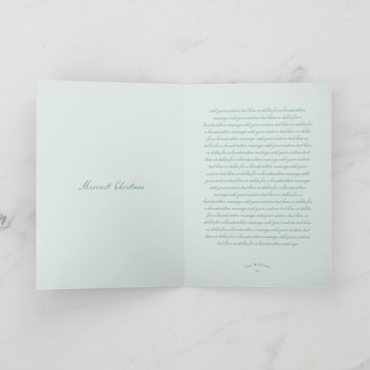 Winterse Kerstmis Poinsettia boog foto Feestdagen Kaart (Binnen)