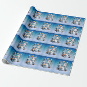Winterse knuffelige sneeuwman cadeaupapier (Uitgerold)