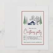 Winterse landschap bomen en sneeuwval Kerstfeest Kaart (Voorkant / Achterkant)
