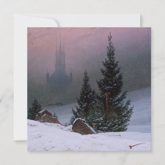 Winterse landschap (door Caspar David Friedrich) Kaart (Voorkant)