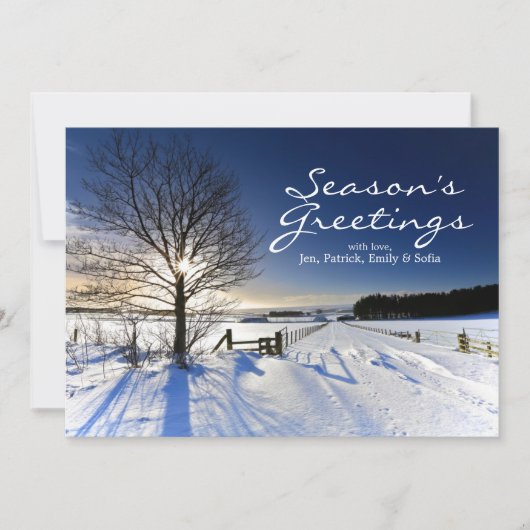 Winterse landschap feestdagenkaart (Voorkant)