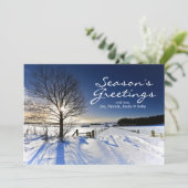 Winterse landschap feestdagenkaart (Staand voorkant)